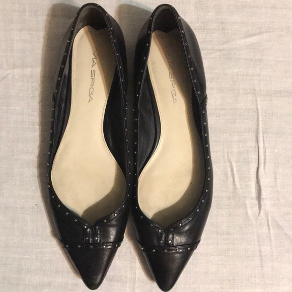 via spiga black flats